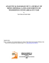 Analytical Database of  U.S. Bureau of Mines Mineral Land Assessments of Wilderness Study Areas in Utah (OFR-747)